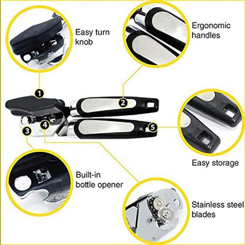 Ergonomic Stainless Steel Can Opener Easy Side Cut Manual Can Opener