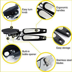 Ergonomic Stainless Steel Can Opener Easy Side Cut Manual Can Opener