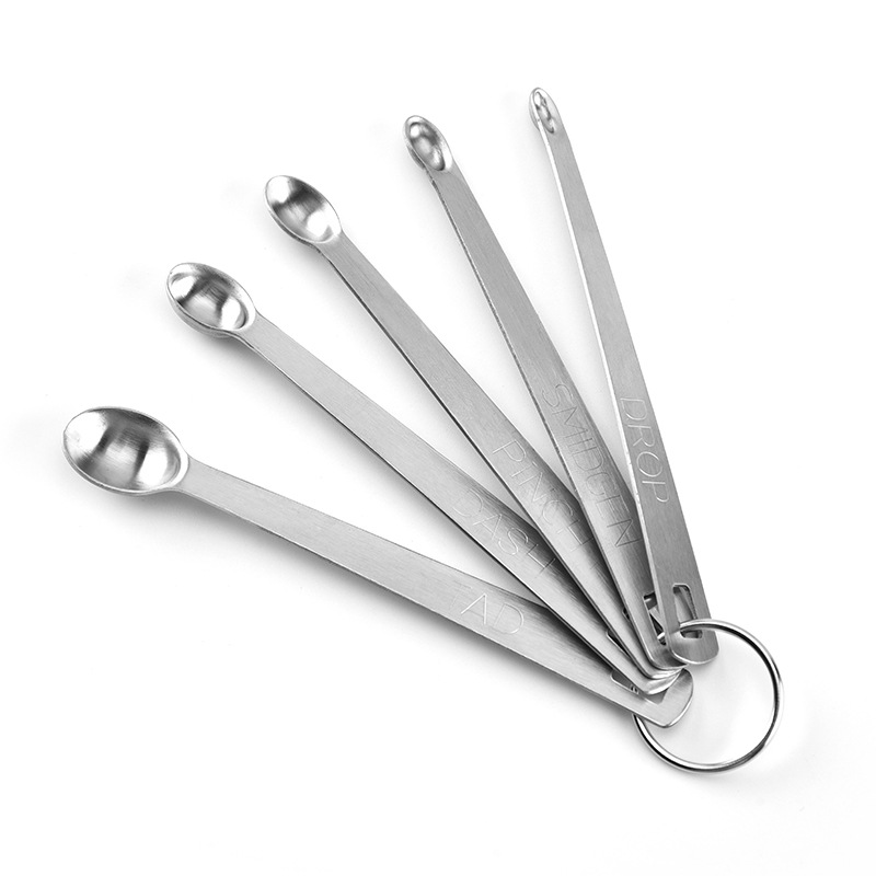 5pcs Kitchen Baking Tools Measuring Spoons Set Stainless Steel Small Tablespoon