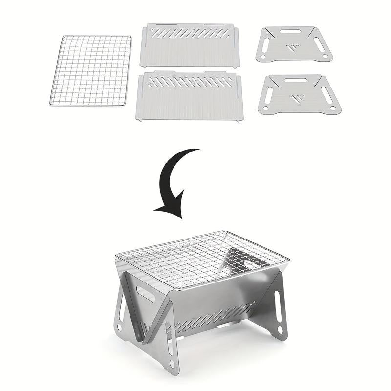 Portable BBQ Grill Stainless Steel Detachable Camping Barbecue Grill