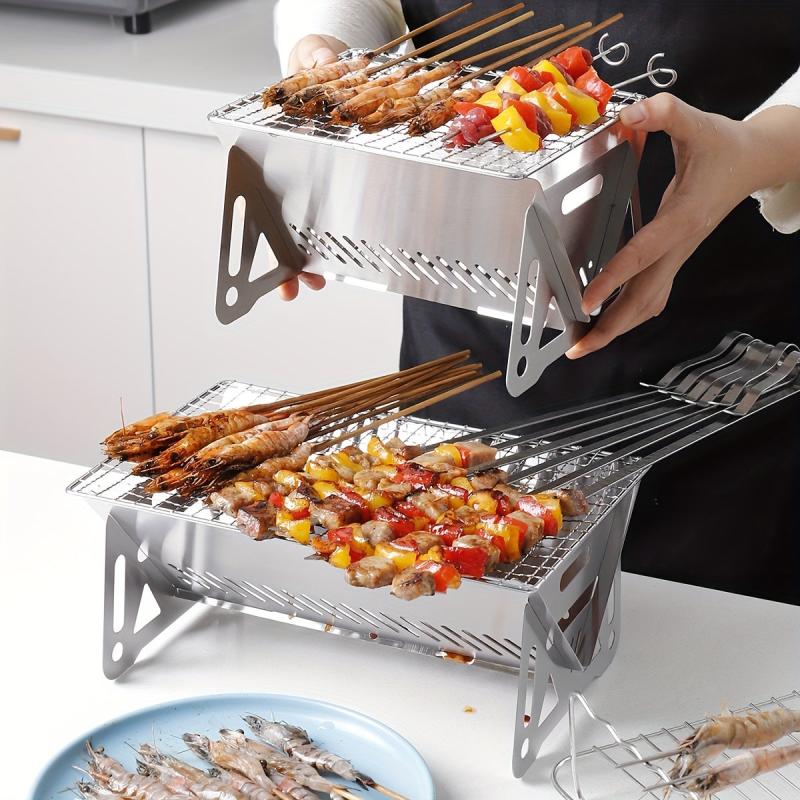 Portable BBQ Grill Stainless Steel Detachable Camping Barbecue Grill