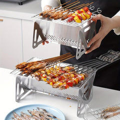 Portable BBQ Grill Stainless Steel Detachable Camping Barbecue Grill