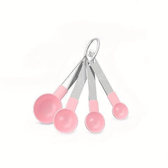 8pcs Measuring Cups & Spoons Set Plastic Spoon w/ Stainless Steel Handle