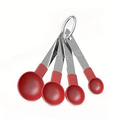 8pcs Measuring Cups & Spoons Set Plastic Spoon w/ Stainless Steel Handle