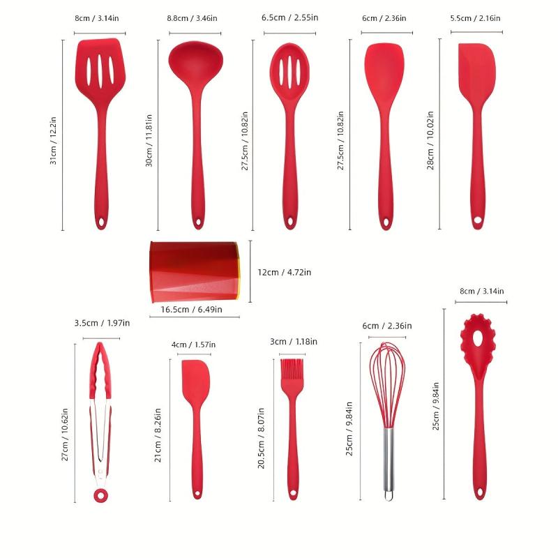 10pcs Silicone Utensils Set Non Stick Cooking Utensils with Storage Box