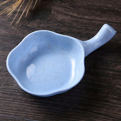 4pcs Wheat Straw Seasoning Dishes with Chopsticks Rack for Hot Pot Soy Sauce