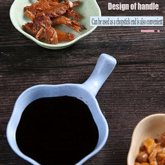 4pcs Wheat Straw Seasoning Dishes with Chopsticks Rack for Hot Pot Soy Sauce