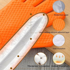 Silicone Oven Mitts Heat Resistant Double Layer Baking Glov