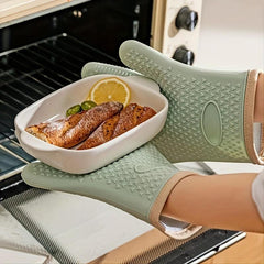 Silicone Oven Mitts Heat Resistant Double Layer Baking Glov