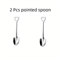 4pcs Stainless Steel Shovel Spoon Retro Spoons For Dessert