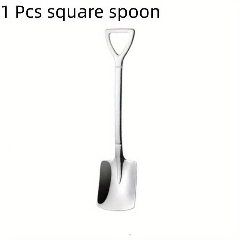 4pcs Stainless Steel Shovel Spoon Retro Spoons For Dessert
