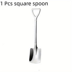 4pcs Stainless Steel Shovel Spoon Retro Spoons For Dessert