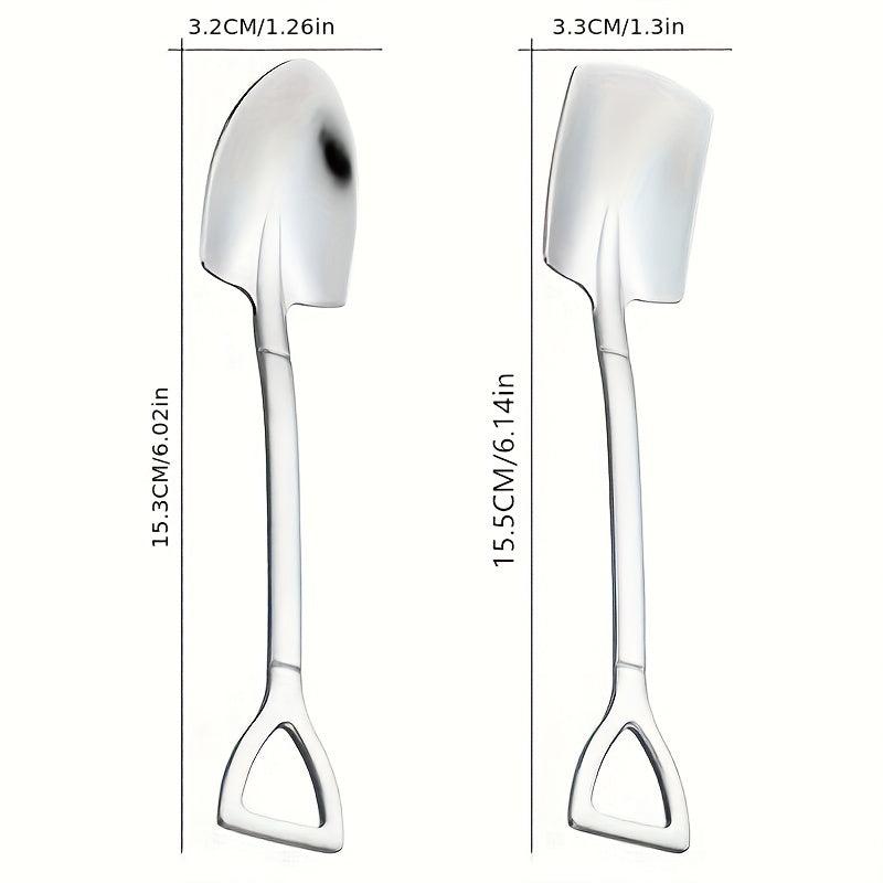 4pcs Stainless Steel Shovel Spoon Retro Spoons For Dessert
