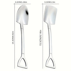 4pcs Stainless Steel Shovel Spoon Retro Spoons For Dessert