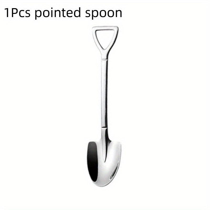 4pcs Stainless Steel Shovel Spoon Retro Spoons For Dessert