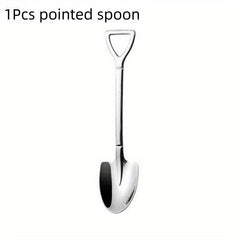 4pcs Stainless Steel Shovel Spoon Retro Spoons For Dessert
