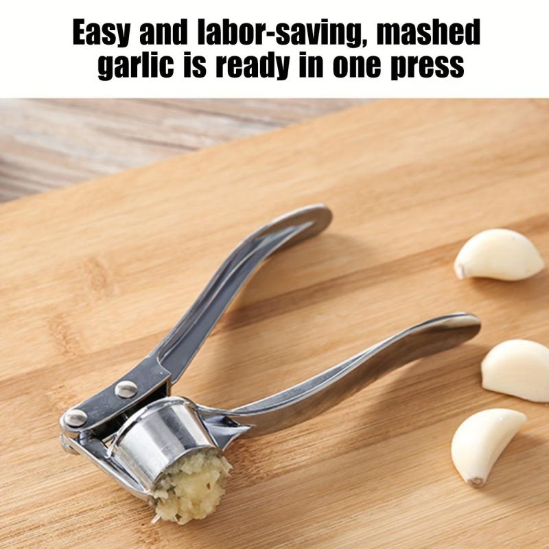 1pc Zinc Alloy Manual Garlic Press 6 1in 1 5in