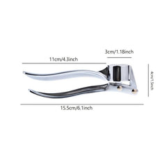1pc Zinc Alloy Manual Garlic Press 6 1in 1 5in