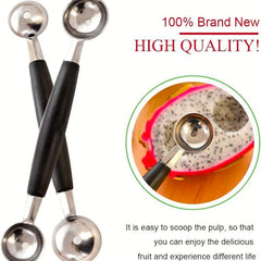 2pcs Melon Baller Spoon 2 In 1 Stainless Steel Ice Cream Ball Spoon