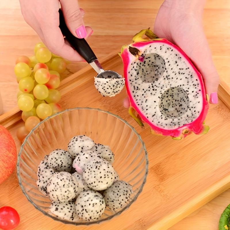 2pcs Melon Baller Spoon 2 In 1 Stainless Steel Ice Cream Ball Spoon