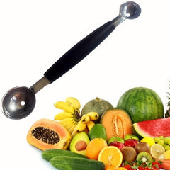 2pcs Melon Baller Spoon 2 In 1 Stainless Steel Ice Cream Ball Spoon