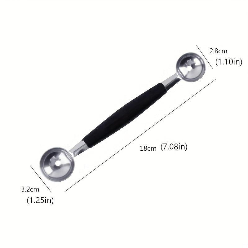 2pcs Melon Baller Spoon 2 In 1 Stainless Steel Ice Cream Ball Spoon