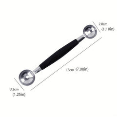 2pcs Melon Baller Spoon 2 In 1 Stainless Steel Ice Cream Ball Spoon