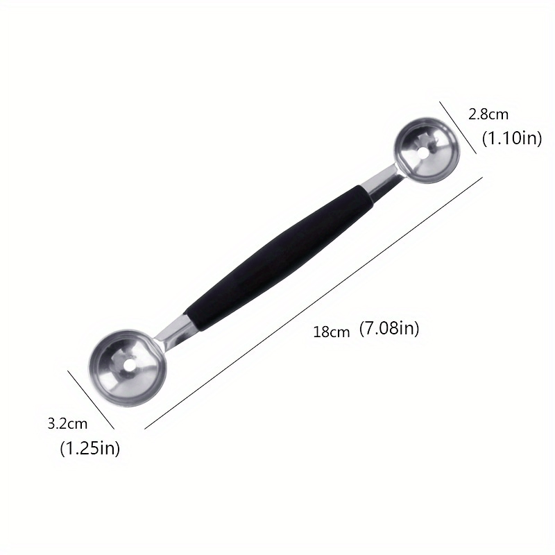 2pcs Melon Baller Spoon 2 In 1 Stainless Steel Ice Cream Ball Spoon