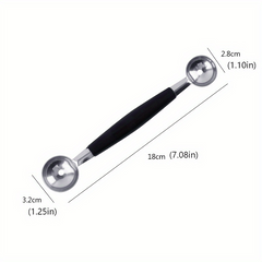 2pcs Melon Baller Spoon 2 In 1 Stainless Steel Ice Cream Ball Spoon