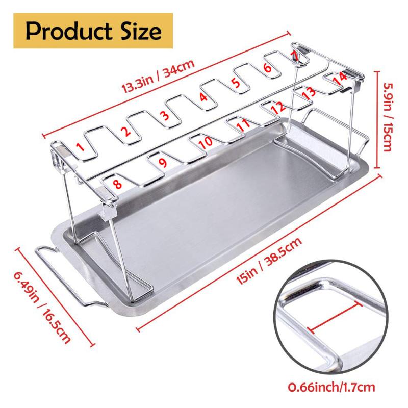 Stainless Steel Turkey Leg Grill Rack & Tray - BBQ Tools