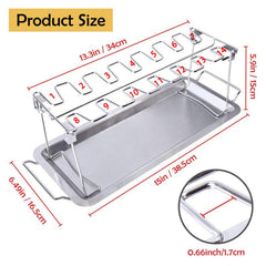 Stainless Steel Turkey Leg Grill Rack & Tray - BBQ Tools