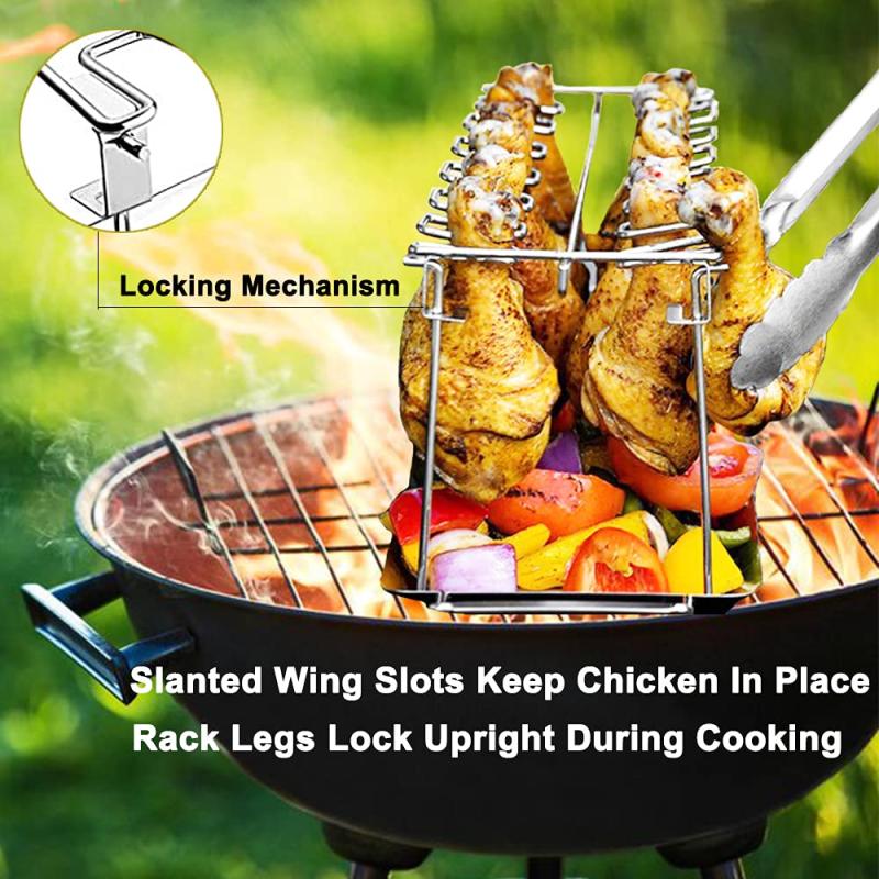 Stainless Steel Turkey Leg Grill Rack & Tray - BBQ Tools
