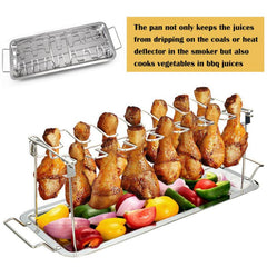Stainless Steel Turkey Leg Grill Rack & Tray - BBQ Tools