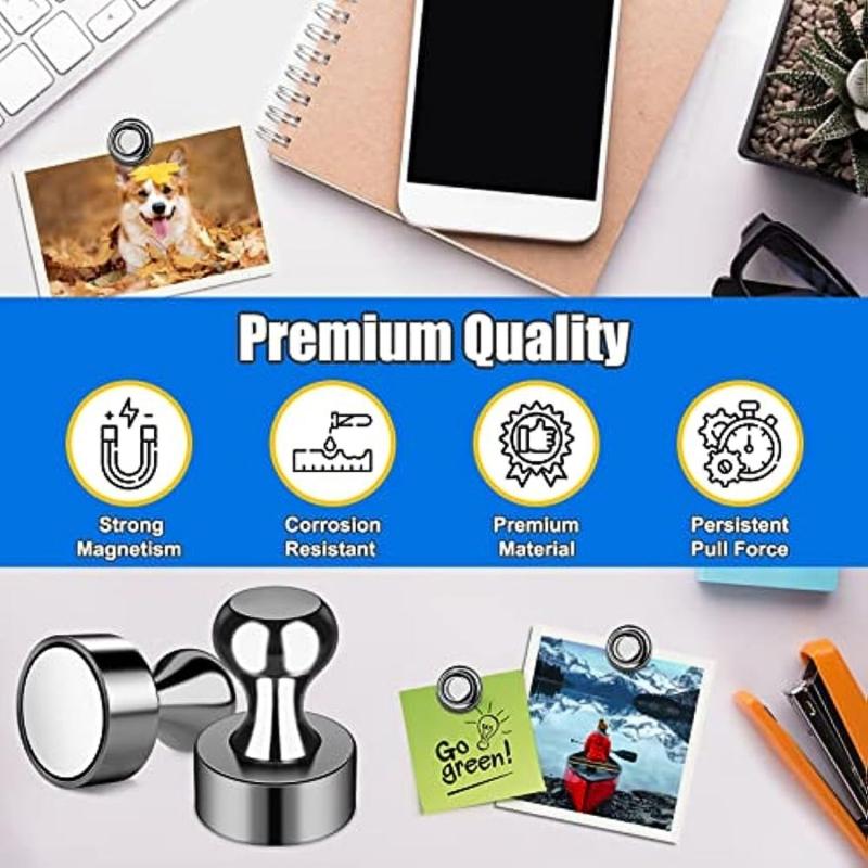 30pcs Small Neodymium Push Pin Magnets for Whiteboard Fridge Office Classroom