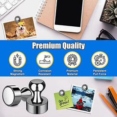 30pcs Small Neodymium Push Pin Magnets for Whiteboard Fridge Office Classroom