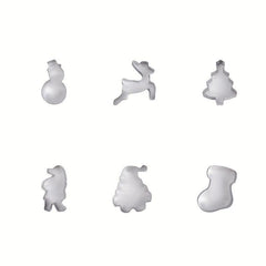 6pcs Christmas Cookie Cutters Stainless Steel Biscuit Molds Kitchen Accessories