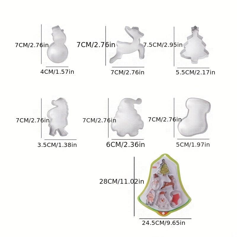 6pcs Christmas Cookie Cutters Stainless Steel Biscuit Molds Kitchen Accessories