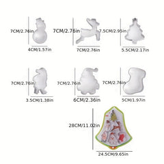 6pcs Christmas Cookie Cutters Stainless Steel Biscuit Molds Kitchen Accessories
