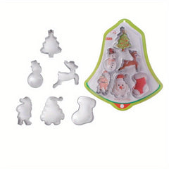 6pcs Christmas Cookie Cutters Stainless Steel Biscuit Molds Kitchen Accessories