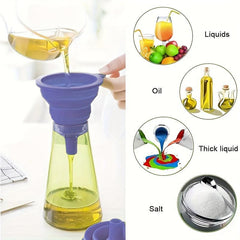 3pcs Mini Silicone Collapsible Funnels Portable Kitchen Wine Funnel