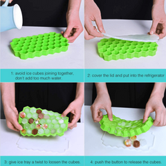 Silicone Honeycomb Ice Tray With Removable Lid
