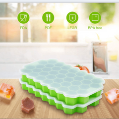 Silicone Honeycomb Ice Tray With Removable Lid
