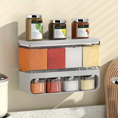 Wall Mounted Spice Jar Seasoning Box Set Moisture-proof Storage Container