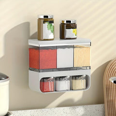 Wall Mounted Spice Jar Seasoning Box Set Moisture-proof Storage Container