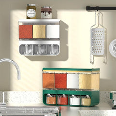 Wall Mounted Spice Jar Seasoning Box Set Moisture-proof Storage Container