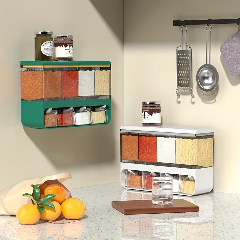 Wall Mounted Spice Jar Seasoning Box Set Moisture-proof Storage Container