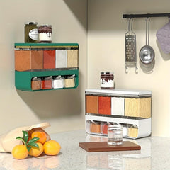 Wall Mounted Spice Jar Seasoning Box Set Moisture-proof Storage Container