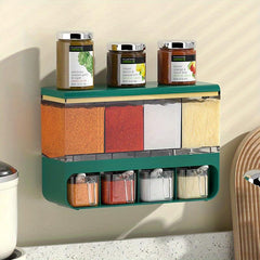 Wall Mounted Spice Jar Seasoning Box Set Moisture-proof Storage Container