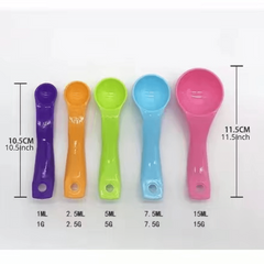 5pcs Kitchen Baking Tools Measuring Spoons Set Stackable Plastic Small