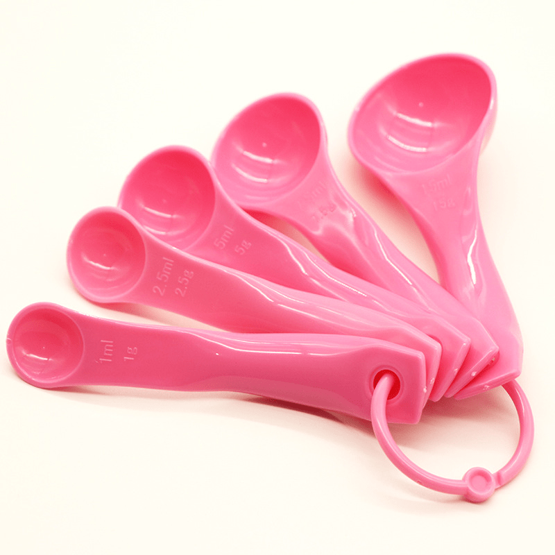 5pcs Kitchen Baking Tools Measuring Spoons Set Stackable Plastic Small